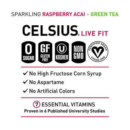 CELSIUS - Sparkling Drink Raspberry Acai Green Tea 355ml