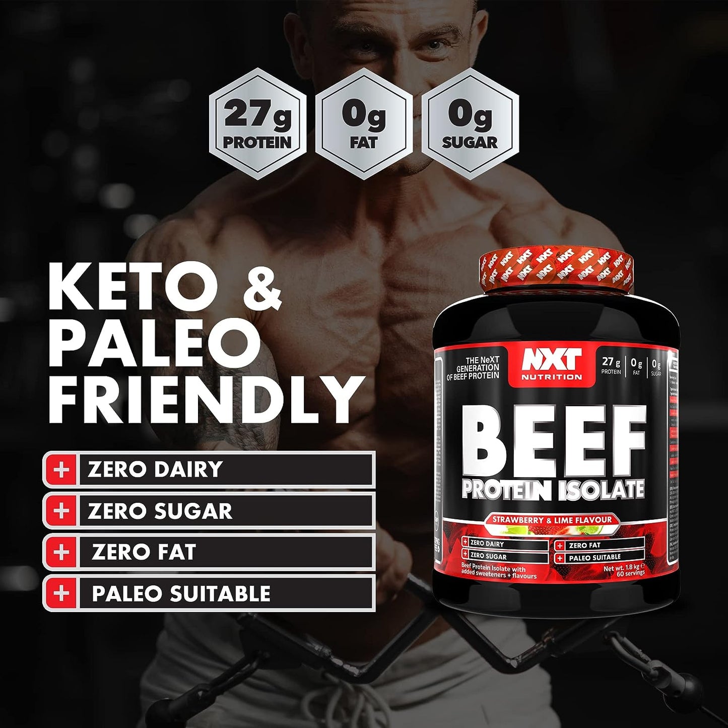 NXT - Beef Protein Isolate Strawberry & Lime 1.8 kg