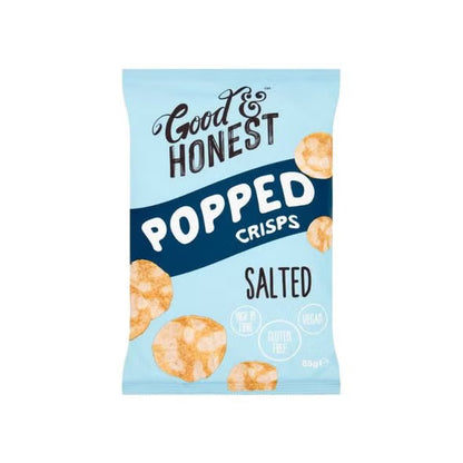 Good & Honest Popped Crisps Gluten Free Pub Snacks - Sea Salt Flavor, 24 x 23g