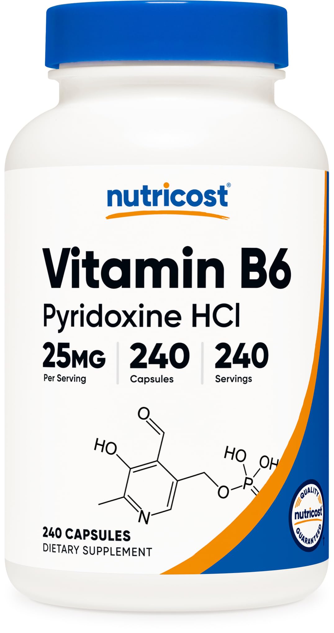 Nutricost Vitamin B6 (Pyridoxine HCl) 25mg, 240 caps