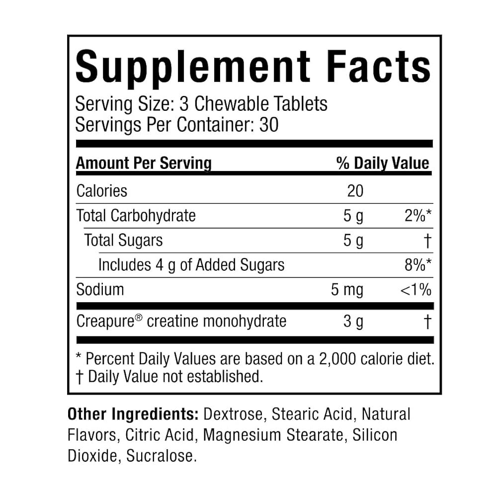 Muscletech Creatine Chews, Boogieman Punch, 3 g, 90 Chewable Tablets