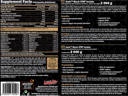 Amix BLACK CFM ISOLATE Protein - 2kg - Chocolate Cake Flavor