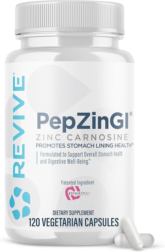 Revive MD Zinc Carnosine Supplement for Men & Women - Zinc & L-Carnosine to Support GI, Stomach Lining & Immune Health