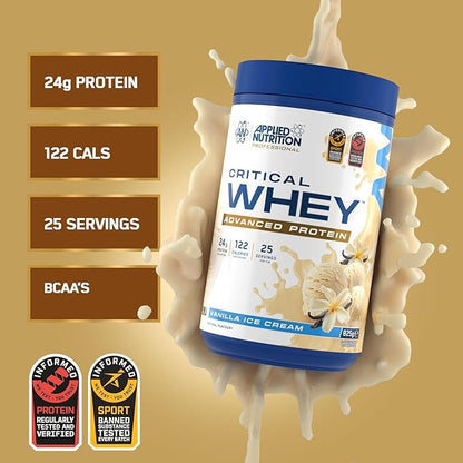Applied Nutrition Critical Whey Protein Powder  825g  Vanilla Ice Cream