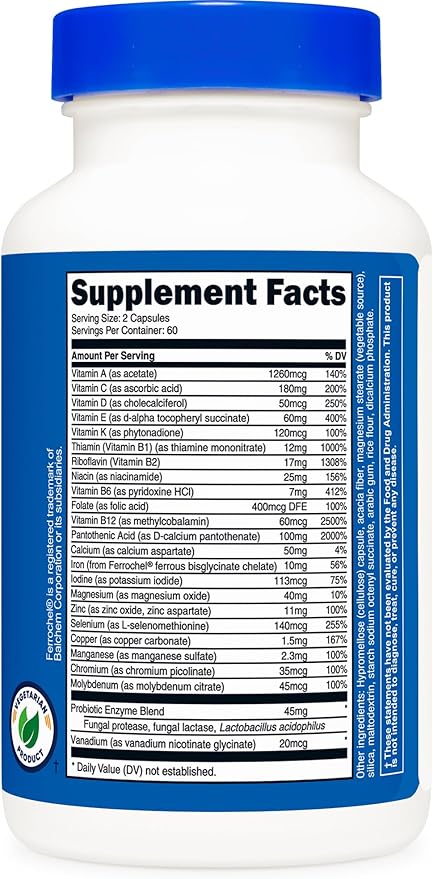 Nutricost Multivitamin 120 Vegetarian Capsules