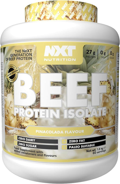 NXT Nutrition Beef Protein Isolate Powder  | 1.8kg | Pinacolada