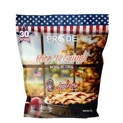 Pride Foods est 2018 Rice 'N Grinds, 100% Natural Hot Rice Cereal, 30 Servings,