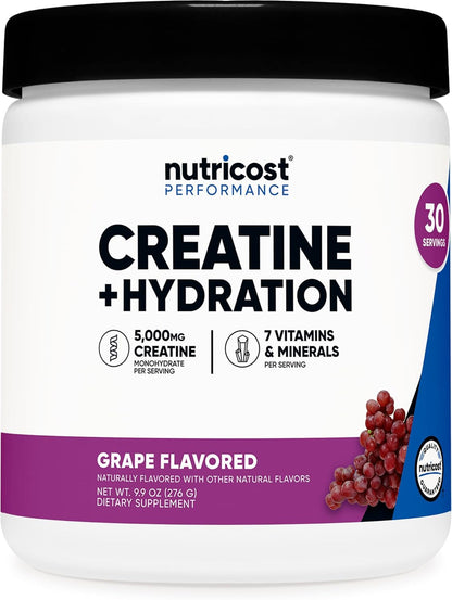 Nutricost Creatine Monohydrate + Hydration Flavored (30 Servings)