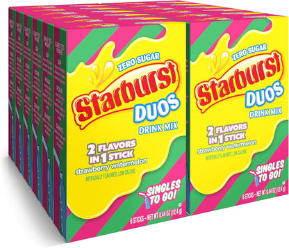 Starburst Duos Singles To Go Powdered Drink Mix  6 Packets Each  1pc