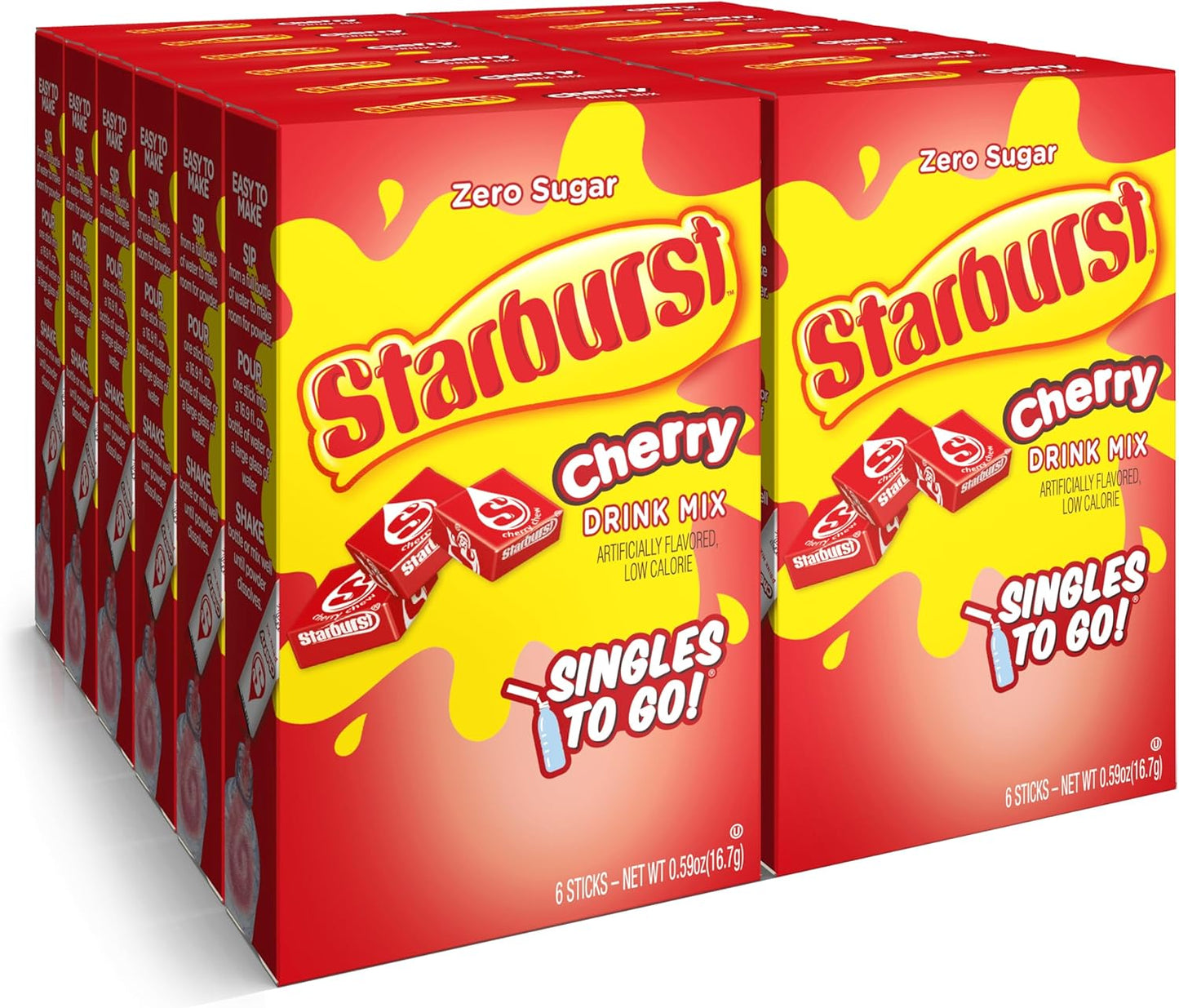 Starburst Duos Singles To Go Powdered Drink Mix  6 Packets Each  1pc