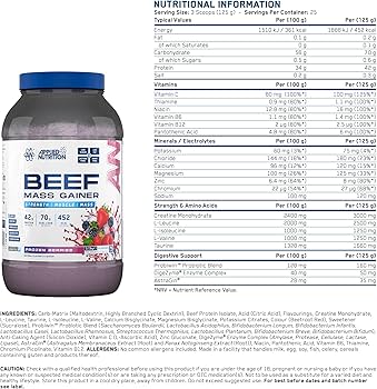 Applied Nutrition Beef Mass Gainer  3 Kg, 42 g Beef Protein