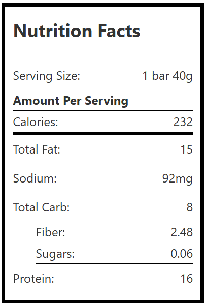CHOCO NAFA PROTEIN BAR Peanut Butter 16 g protien