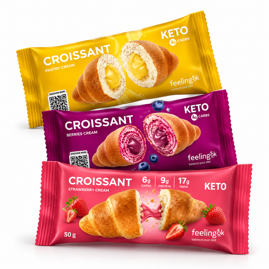Keto Protein Croissant  2 pcs  High Protein Snack  Get one^one free