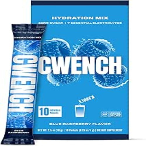 Cwench Hydration Electrolyte Mix + BCAA - Blue Raspberry 10 Count