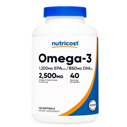 Nutricost Omega 3 Fish Oil - 2500MG, 120 Softgels (40 Serv)