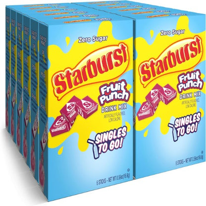 Starburst Duos Singles To Go Powdered Drink Mix  6 Packets Each  1pc