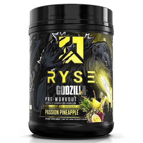 RYSE Godzilla Pre Workout, Passion Pineapple, 1.9 LB, Pump & Energy, Strength & Focus