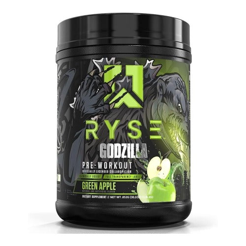 RYSE Godzilla Pre Workout, Green Apple, 1.9 LB, Pump & Energy, Strength & Focus