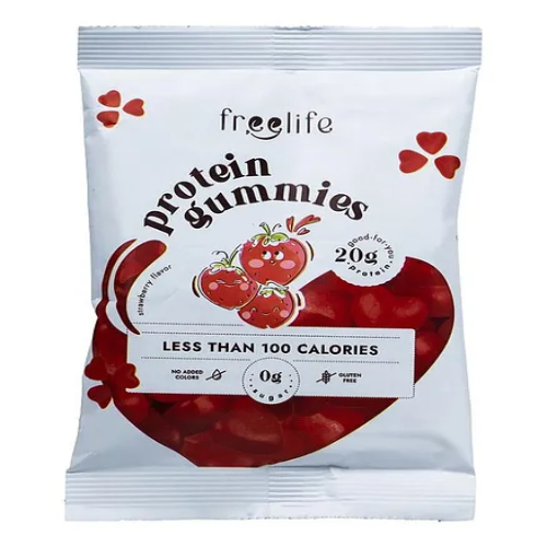 FreeLife Strawberry Gummies, High Protein 20g