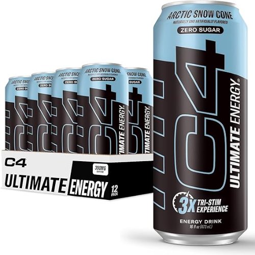 C4 Ultimate Sugar Free Energy Drink 16oz 1 PC Arctic Snow Cone