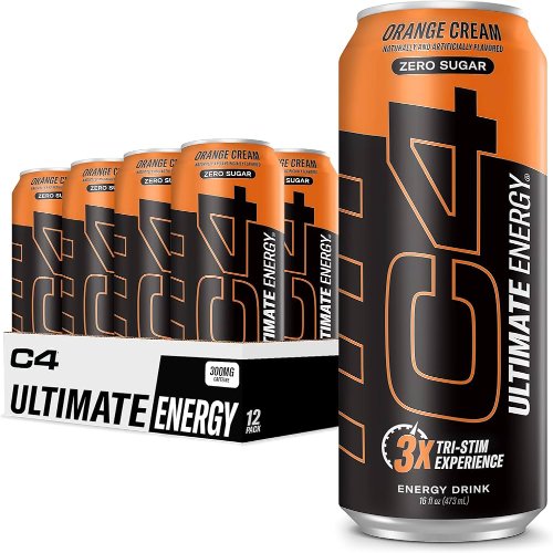 C4 Ultimate | Pre Workout Sugar Free Energy Drink  Orange Cream | Tri-Stim Experience with 300mg Caffeine 1 pc