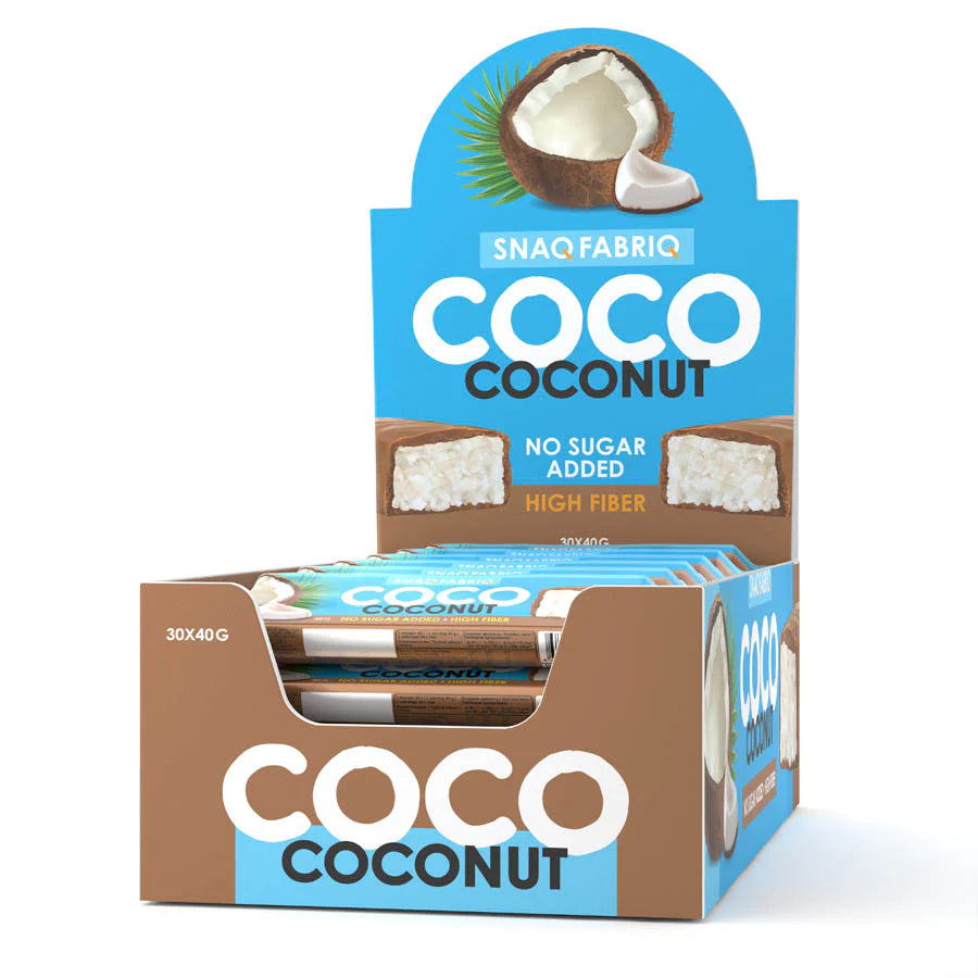 SNAQ FABRIQ- box Chocolate Coconut Bars 40g