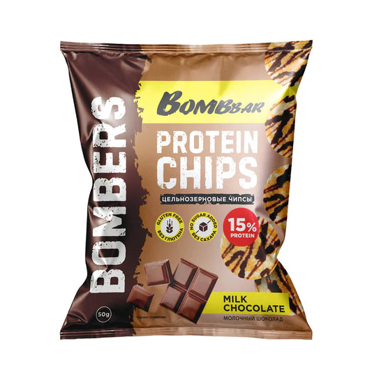 Bombbar - Whole Grain Protein Chips milk chocolate 50g