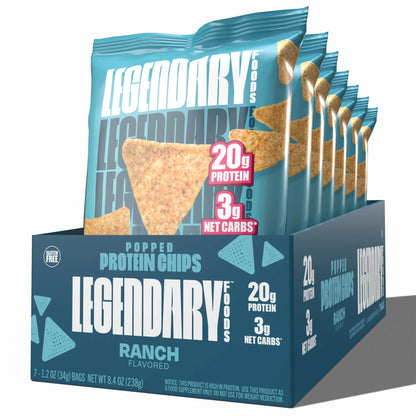 Legendary Popped  protein chips 20g protein & 3g net carbs 1 PC