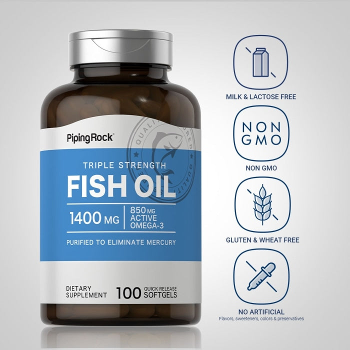 Piping Rock - Omega-3 Fish Oil 1400 mg 100 softgels