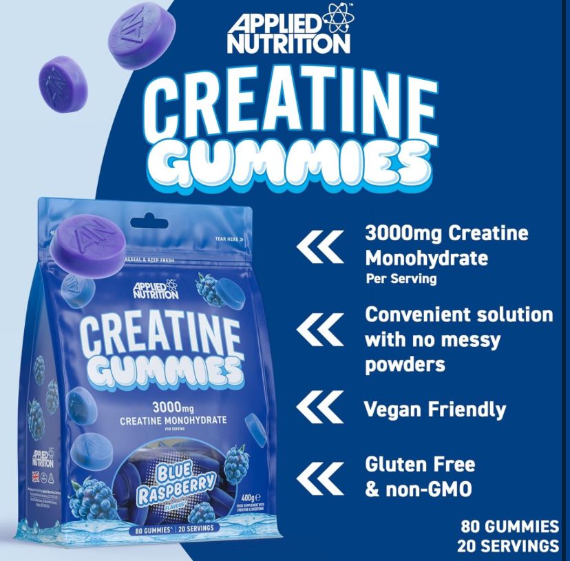 Pure Creatine Gummies Blue Raspberry (20 Servings)