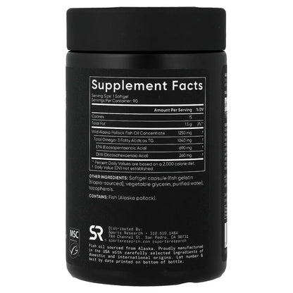 Sports Research Keto Omega-3 1400mg with MCT Oil & Astaxanthin Full Spectrum, 120 Softgels