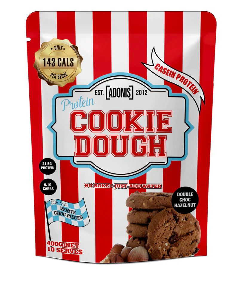 PROTEIN COOKIE DOUGH (Casein Protein) – Double Choc Hazelnut 400g